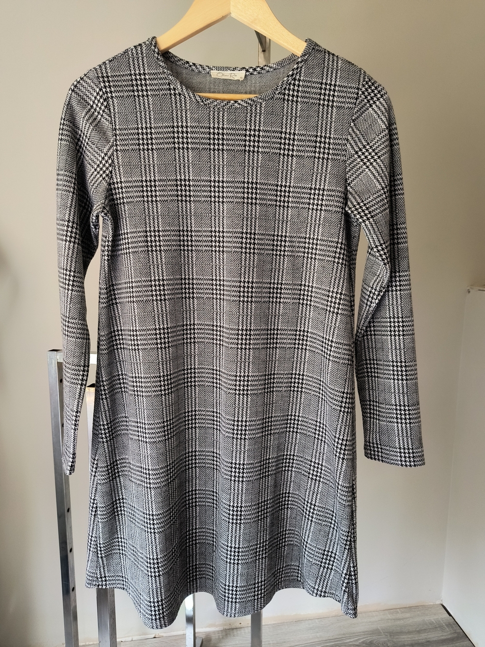 Olivia Rae Glen Plaid Long Sleeve A-Line Mini Shift Dress / Tunic - Small
